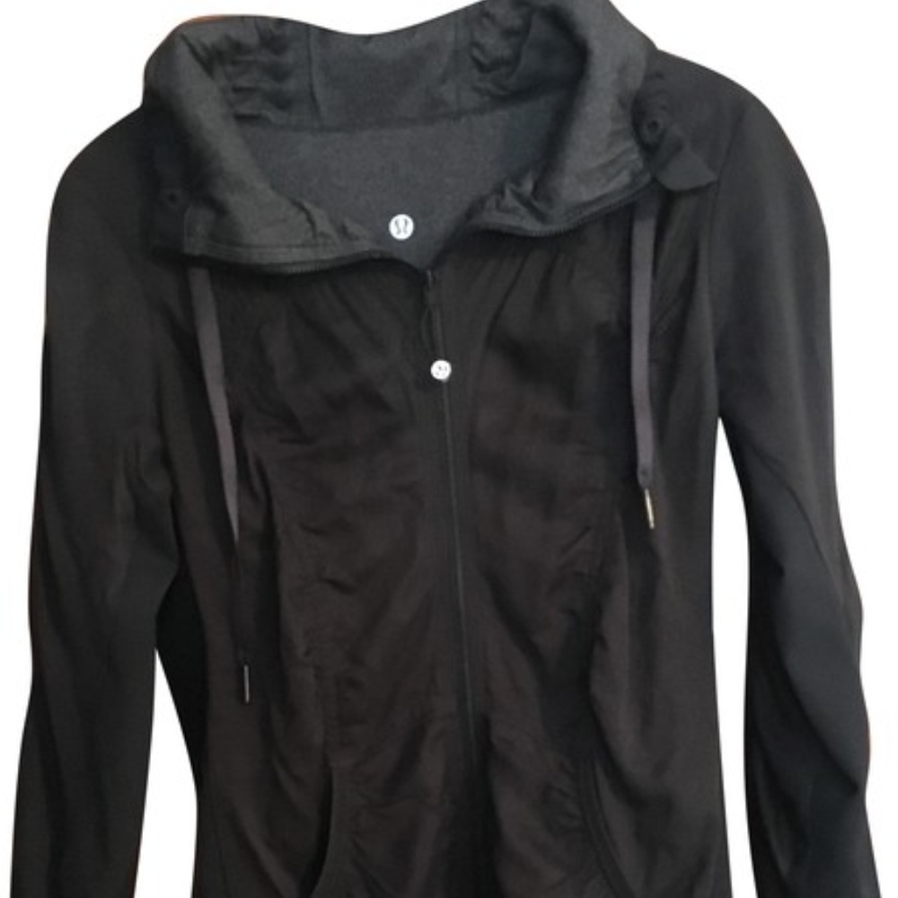 Black/Grey Reversible Lululemon Jacket Zip-Up 6